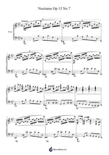 Nocturne Op. 13 No. 7 Sheet Music by Keatsqe Chilrad-Arr.Maucah