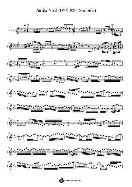 Partita No. 2 in C Minor, BWV 826: I. Sinfonia Sheet Music by Johann Sebastian Bach-Arr.Hilye