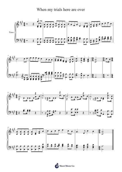 When My Trials Here Are Over and I Lay My Burden Down Sheet Music by Isaac Watts-Arr.Sawhy