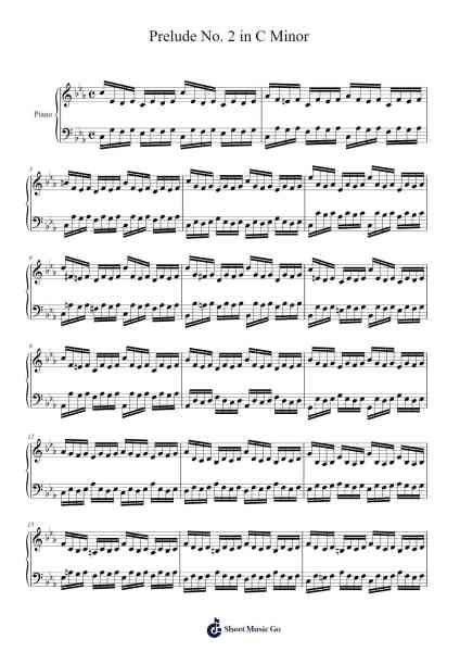 Prelude No. 2 in C Minor, BWV 847 from The Well-Tempered Clavier, Book I Sheet Music by Johann Sebastian Bach-Arr.Hagchel Perpel