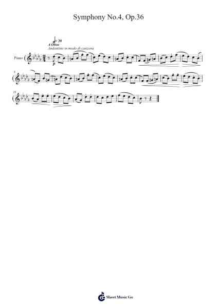Symphony No. 4 in F Minor, Op. 36 Sheet Music by Pyotr Ilyich Tchaikovsky-Arr.Cashlyle Windnix