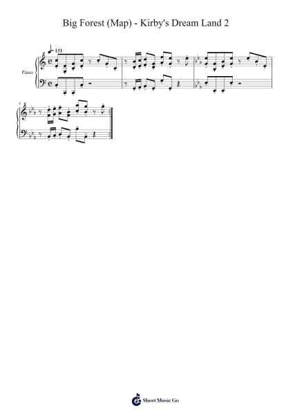 Big Forest (Map) - Kirby's Dream Land 2 Sheet Music by Misc Computer Games-Arr.Sainsgen Junebrowne