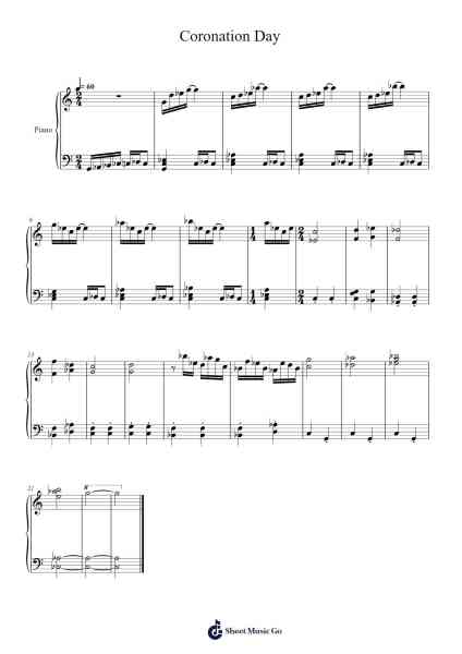 Coronation Day Sheet Music by Junichi Masuda-Arr.Junechad