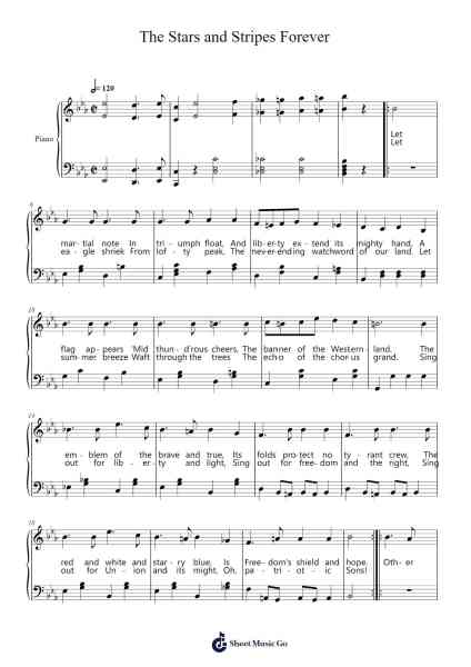 The Stars and Stripes Forever Sheet Music by John Philip Sousa-Arr.Cugue Vebriel