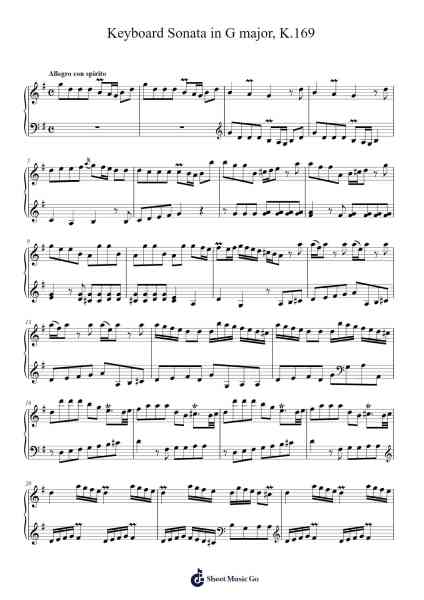Keyboard Sonata in G Major, K. 169 Sheet Music by Domenico Scarlatti-Arr.Matlas