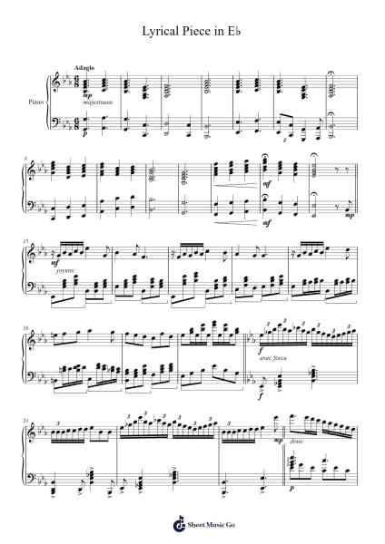 Lyrical Piece in E♭ Sheet Music by Ralphleign-Arr.Arkirk Janeien
