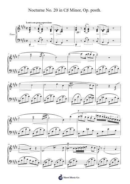 Nocturne No. 20 in C♯ Minor, Op. posth. Sheet Music by Frédéric Chopin-Arr.Dilfred Haro