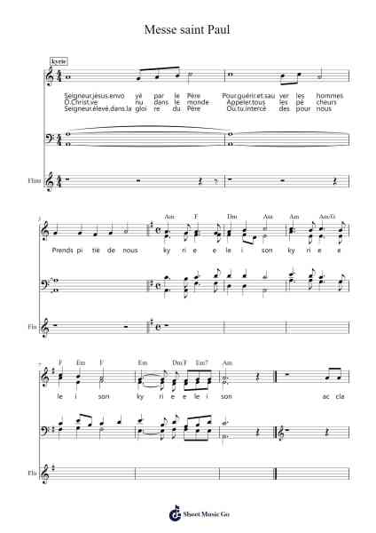 Messe saint Paul Sheet Music by Tommy Emmanuel-Arr.Verne Ocgreen