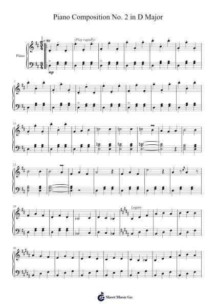 Piano Composition No. 2 in D Major 樂譜由 Mickey L. Mitchell - 編曲 Bergdrew Browningthur