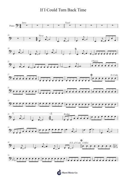 If I Could Turn Back Time Sheet Music by Cher-Arr.Hartkeats