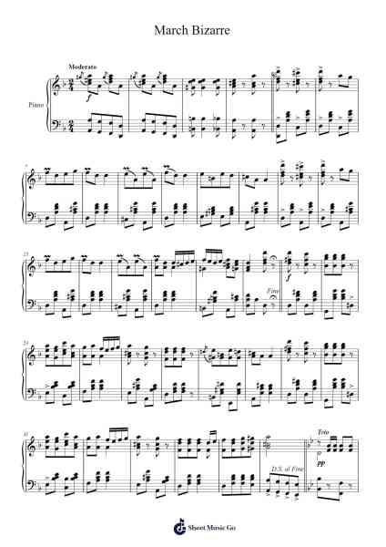 March Bizarre Sheet Music by Walter C. Simon-Arr.Turdrea