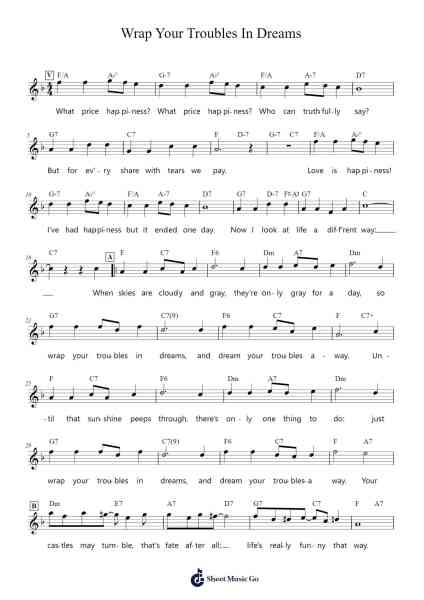 Wrap Your Troubles In Dreams Sheet Music by Harry Barris-Arr.Kercox