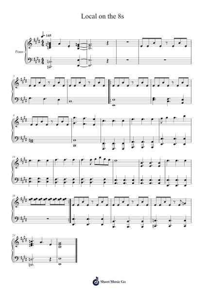 Local on the 8s Sheet Music by -Arr.Osger