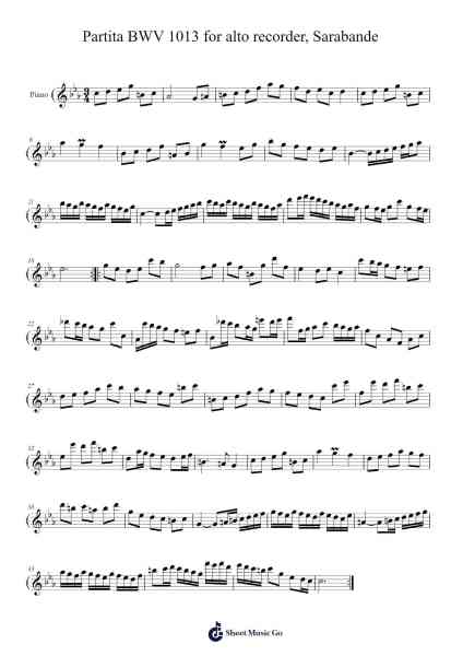 Partita in A Minor for Solo Flute, BWV 1013: III. Sarabande Sheet Music by Johann Sebastian Bach-Arr.Crodre Kipqe