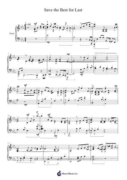 Save the Best for Last Sheet Music by Vanessa Williams-Arr.Edphne