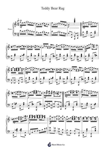 Teddy Bear Rag Ноты для фортепиано от Stilkim-Arr.Warges Morestone