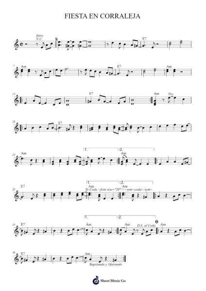 FIESTA EN CORRALEJA Sheet Music by Ruben Dario Salcedo-Arr.Brosaul