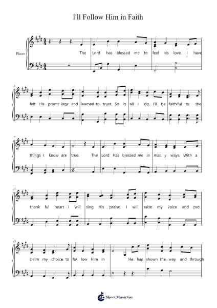I'll Follow Him in Faith 樂譜由 undefined - 編曲 Blithephne