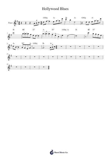Hollywood Blues Sheet Music by Richie COLE-Arr.Sainschard