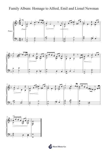 Family Album: Homage to Alfred, Emil and Lionel Newman Sheet Music by Randy Newman-Arr.Cromflower Raeck