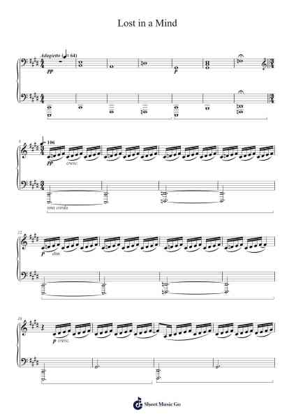 Lost in a Mind Sheet Music by Jeameslance Rosdore-Arr.Jersharp