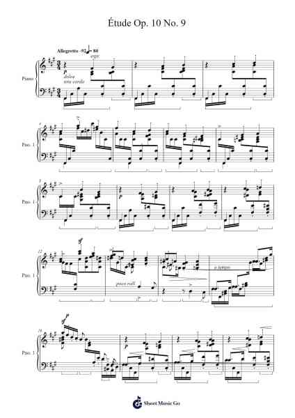 Study No. 18a on Chopin's Étude Op. 10 No. 9 Sheet Music by Leopold Godowsky-Arr.Chilflower