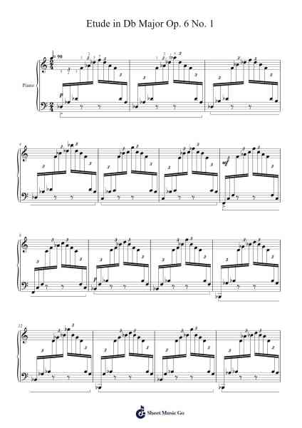 Etude in Db Major, Op. 6 No. 1 樂譜由 10121 - 編曲 Jorrell