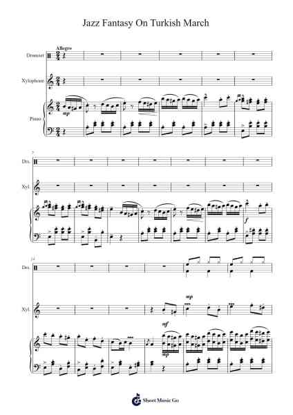 Jazz Fantasy On Turkish March Sheet Music by -Arr.Consdrow