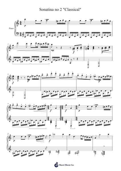 Sonatina No. 2 "Classical" Sheet Music by ekakofi07-Arr.Fasil Murseph