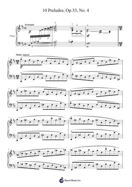 10 Preludes, Op. 33, No. 4 Sheet Music by Sergei Bortkiewicz-Arr.Junegia Wato