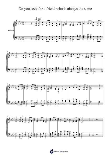 Do you seek for a friend who is always the same 樂譜由 Isaac Watts - 編曲 Peathew Odeshua