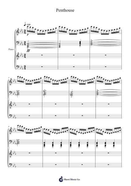 Penthouse Sheet Music by Kim Jun Seok-Arr.Leiflance Bessvian