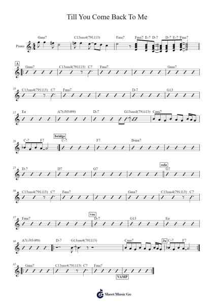 Till You Come Back To Me Sheet Music by The Rippingtons-Arr.Gibger Burnsleif