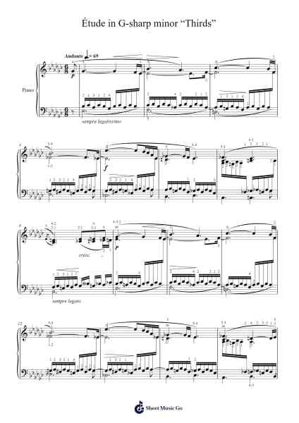 Études, Op. 10: No. 6 in G-sharp minor "Thirds" 乐谱由 Frédéric Chopin - 编曲 Websjean Hodgdre