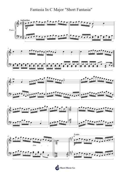 Fantasia In C Major "Short Fantasia" Sheet Music by Loudan Stephen Alexenov Stradinoff-Welkinstein-Arr.Joanbar Crichniel