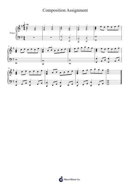 Composition Assignment Sheet Music by Elizabeth Myra-Arr.Leifclaire Frankbrooke