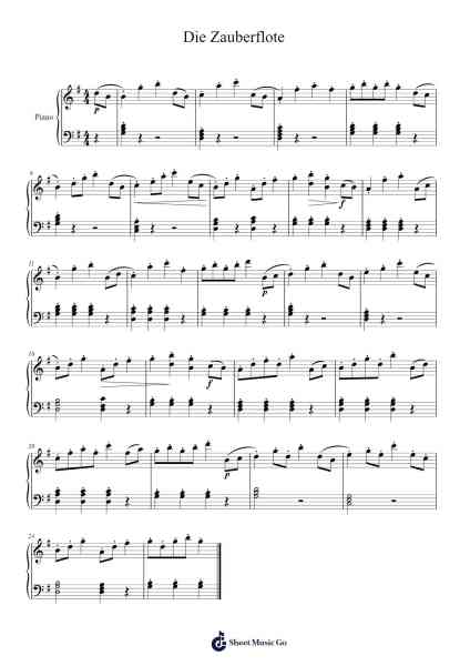 Die Zauberflote Sheet Music by Wolfgang Amadeus Mozart-Arr.Seac