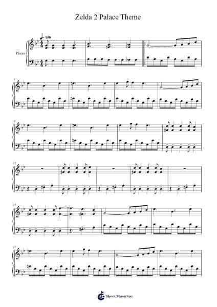 Zelda 2 Palace Theme Sheet Music by Koji Kondo-Arr.Keatsyoung