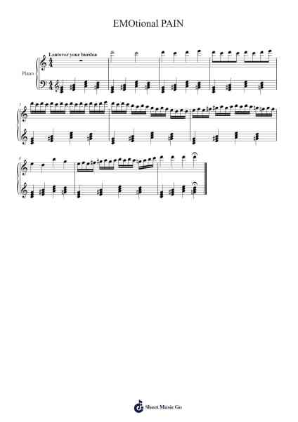 EMOtional PAINo MOO?sik (but only the pain) Sheet Music by Ralphnand Pullria-Arr.Hemike Allain