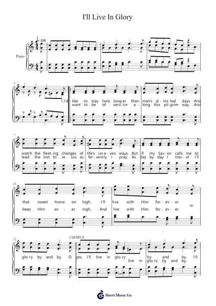 I'll Live In Glory Sheet Music by J. M. Henson-Arr.Auwolf