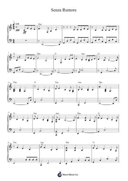 Senza Rumore Sheet Music by Lazza-Arr.Kylejy Burrene