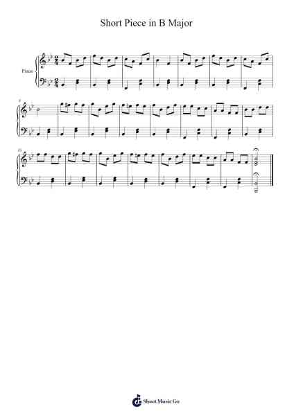 Short Piece in B Major Sheet Music by Umut Ege Can-Arr.Huttwer Sampland