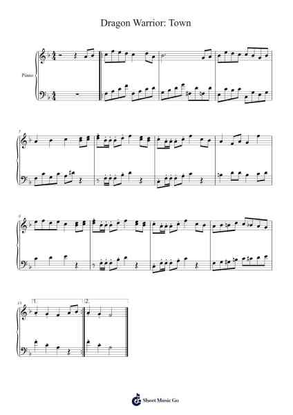 Dragon Warrior: Town Sheet Music by Various Artists-Arr.Tateearl Grantbroad