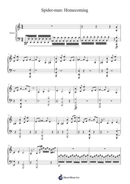 Spider-man: Homecoming Sheet Music by Micheal Giaccino-Arr.Noahsweet
