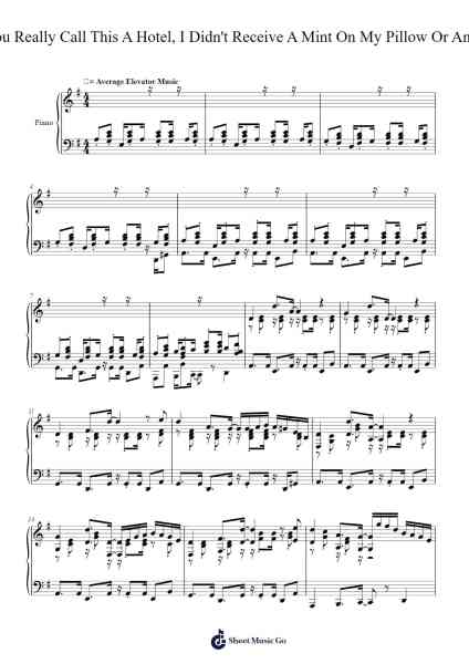 Can You Really Call This A Hotel, I Didn't Receive A Mint On My Pillow Or Anything Sheet Music by Toby Fox-Arr.Dilpont Trollsper