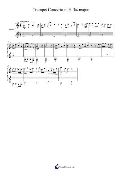 Trumpet Concerto in E-flat major, Hob.VIIe:1 Sheet Music by Joseph Haydn-Arr.Webbkay