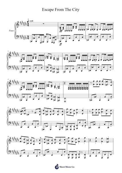 Escape From The City Sheet Music by Jun Senoue/Ted Poley/Tony Harnell-Arr.Yvettenat Iveshall