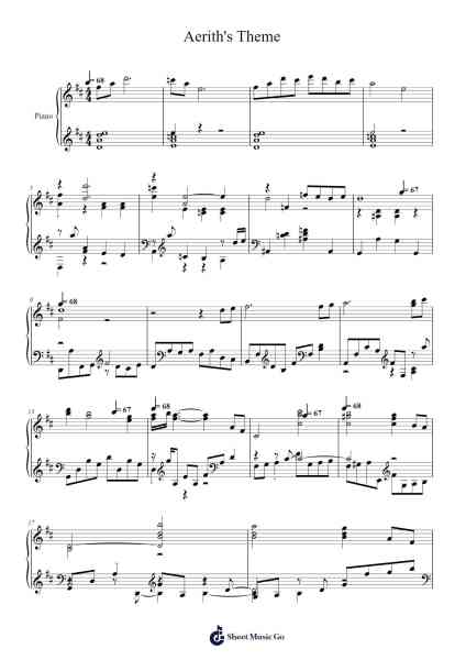 Aerith's Theme 樂譜由 undefined - 編曲 Parwylde Keatswood