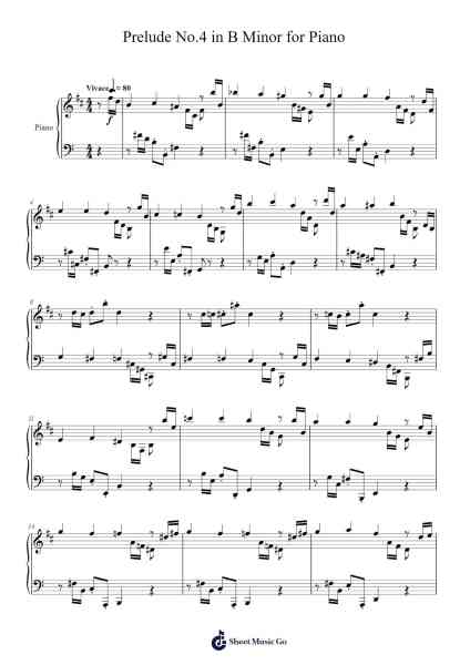 Prelude No.4 in B Minor for Piano Sheet Music by Eleazar Torres Gallegos-Arr.Triswolf Roochel
