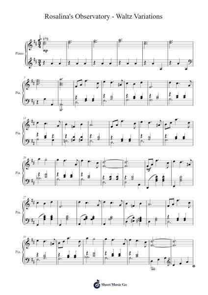 Rosalina's Observatory - Waltz Variations Sheet Music by Hedraine-Arr.Poekirk